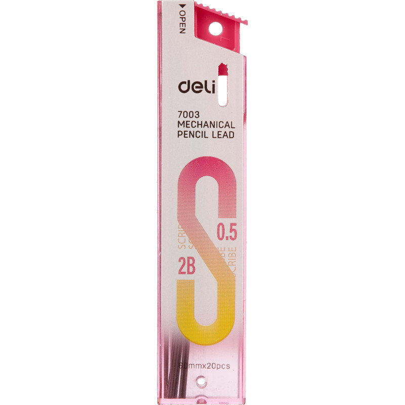 Стержень микрографический Deli, 0,5 мм 2B, упаковка в ассортименте, 20 шт Стержень микрографический Deli, 0,5 мм 2B, упаковка в ассортименте, 20 шт