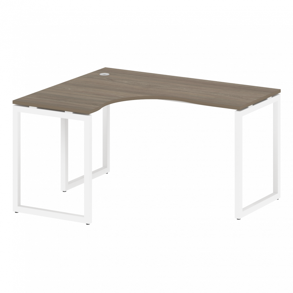 Metal System Quattro Стол криволинейный левый на О-образном м/к 40БО.СА-3 (L) Вяз Благородный/Металл