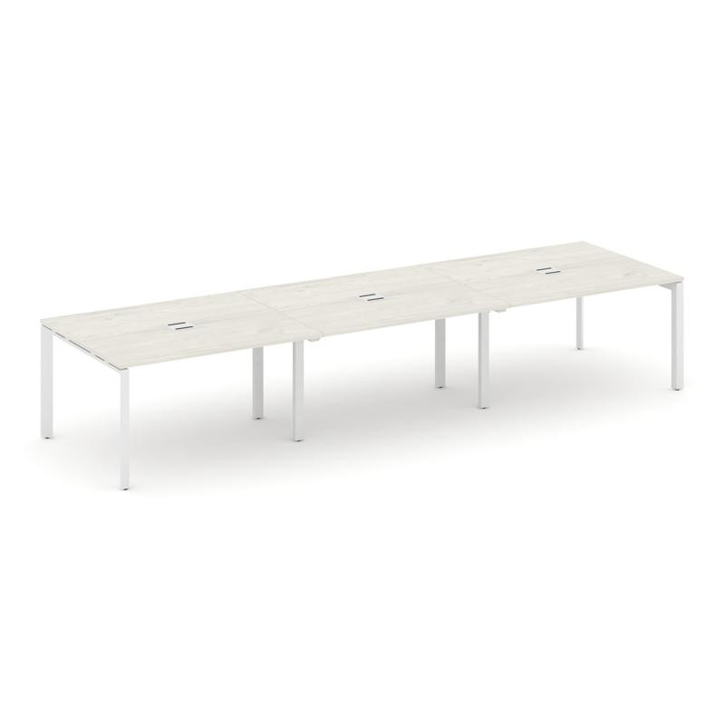 Style Project Стол переговорный SN-59P.SPRG-054 Дуб Наварра/Металл Белый 4740*1180*750