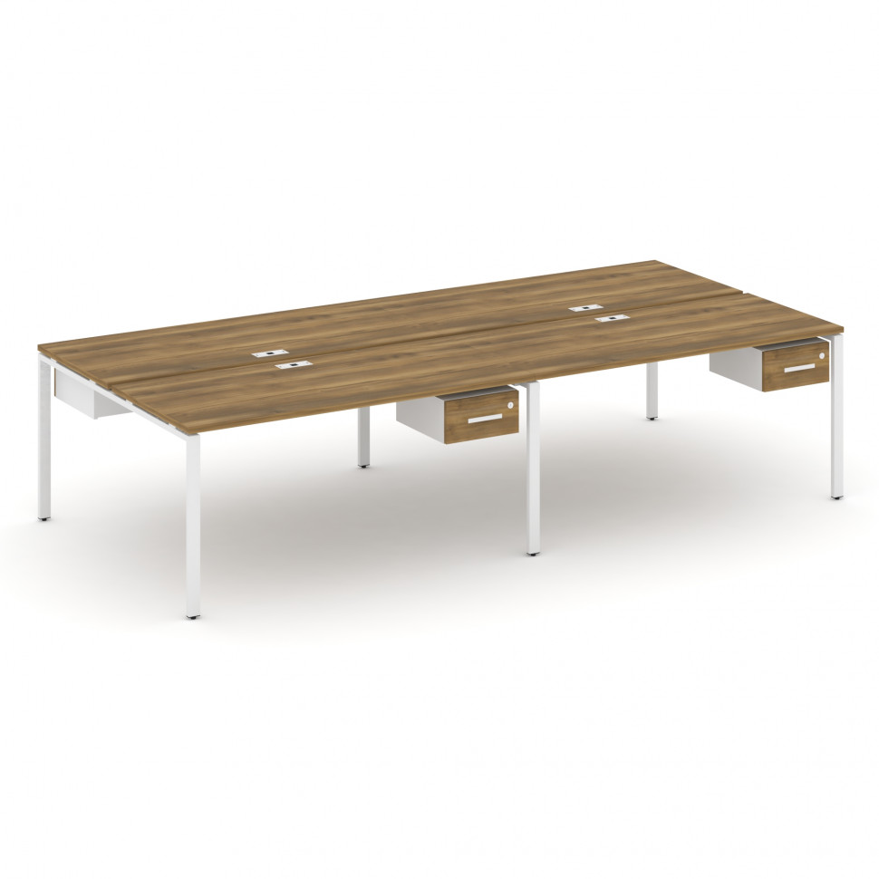 Concept Рабочая станция двухсторонняя с подвесными тумбами на 4 места CN.DRS-132 W Сандал Янтарный/Б