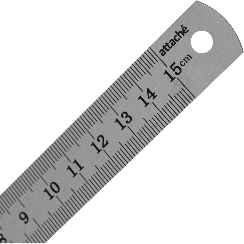 Линейка металлическая 15 см Attache