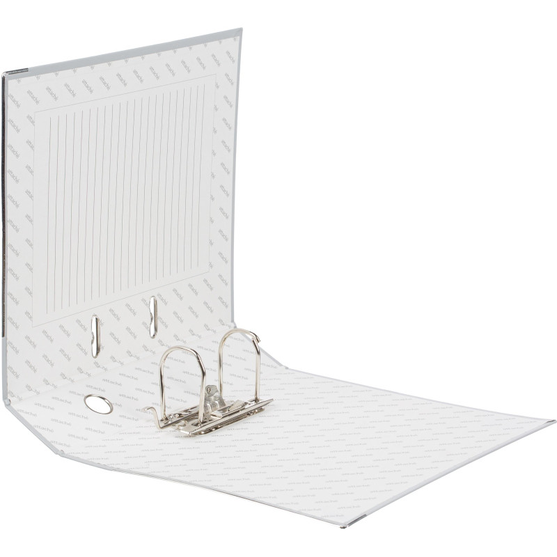 Папка-регистратор 75мм Attache А4, серая, тиснение кожа, метал. угол