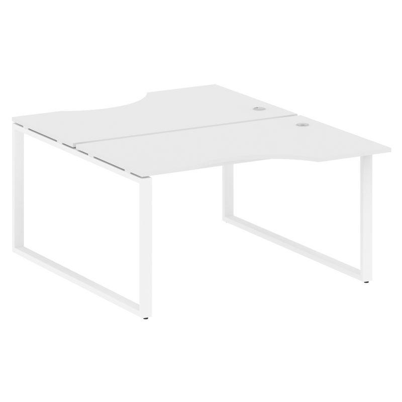 Metal System Рабочая станция криволинейная на О-образном м/к БО.РАС-СА-2.2 Белый/Металл Белый 1400*1