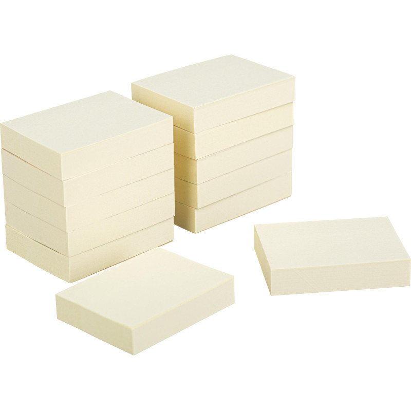 Стикеры КОМУС с клеев.краем 38х51 желтый 12 блоков