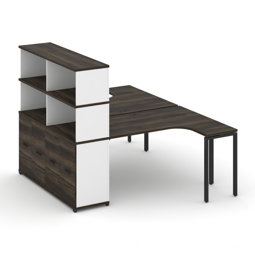 Concept Рабочая станция с опорным шкафом-купе с надставкой выс. CN.DSA-221 B Дуб Мали/Белый Бриллиан