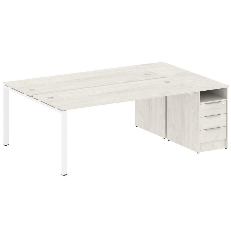 Metal System Рабочая станция с тумбой на П-образном м/к БП.РС-СТП-2.5 Дуб Наварра/Металл Белый 2212* Metal System Рабочая станция с тумбой на П-образном м/к БП.РС-СТП-2.5 Дуб Наварра/Металл Белый 2212*
