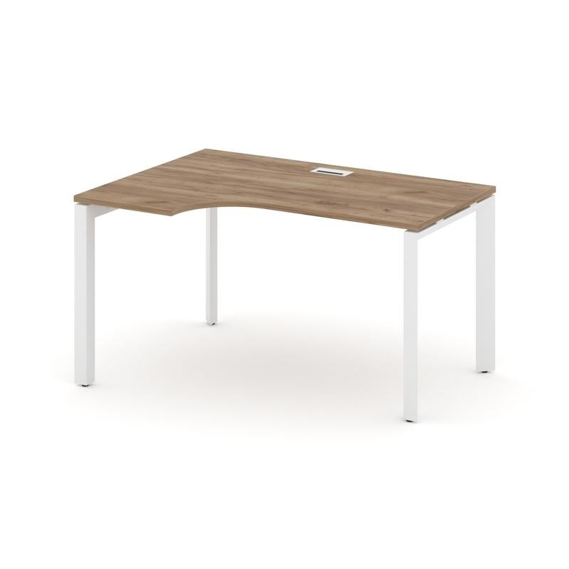 Style Project Стол рабочий эргономичный SN-59P.SPA-001(L) Дуб Табак/Металл Белый/Белый Заглушка 1380