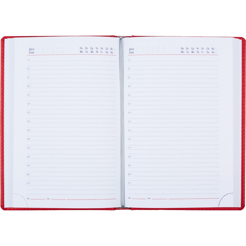 Ежедневник недатированный красный,А5,143х210мм,176л,ATTACHE Сиам
