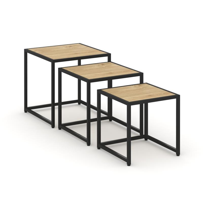 Loft Стол журнальный VR.L-SJK-45 Тиквуд Светлый/Металл Черный 450*450*450