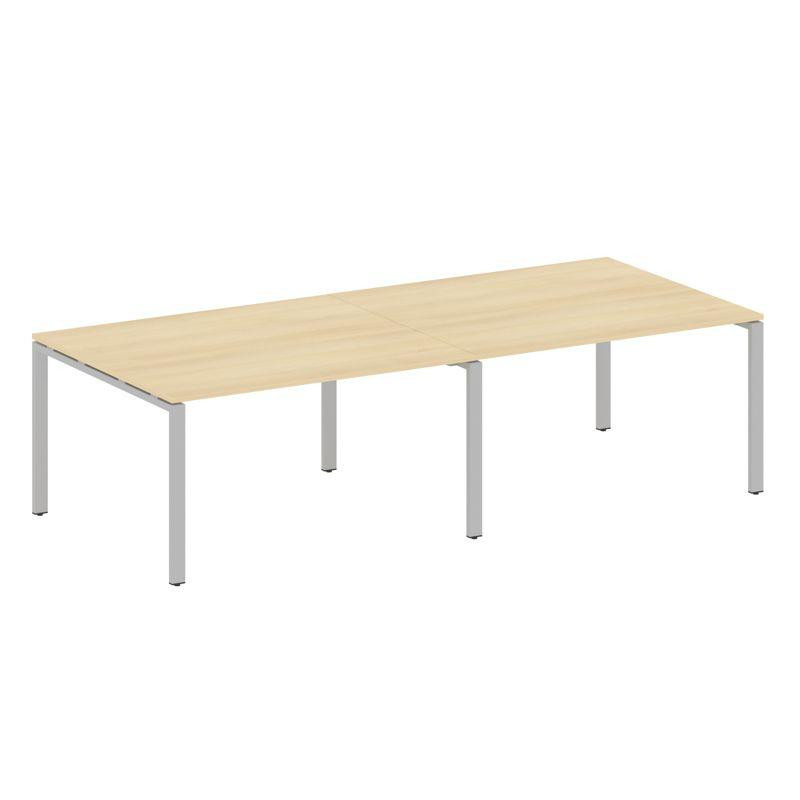 Metal System Переговорный стол (2 столешницы) на П-образном м/к БП.ПРГ-2.3 Акация Лорка/Металл Серый