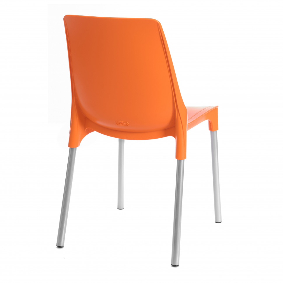 Стул GENIUS (mod 75) металл/пластик, 46x56x84cм, оранжевый/ножки хром