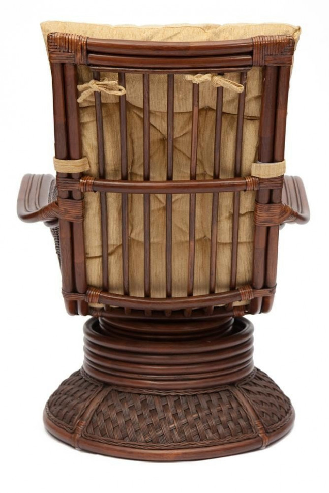 Кресло-качалка "Andrea Relax Medium/Андреа Релакс Медиум" /с подушкой/ 74х82х100см, пекан античн. орех, ткань рубчик, цвет кремовый