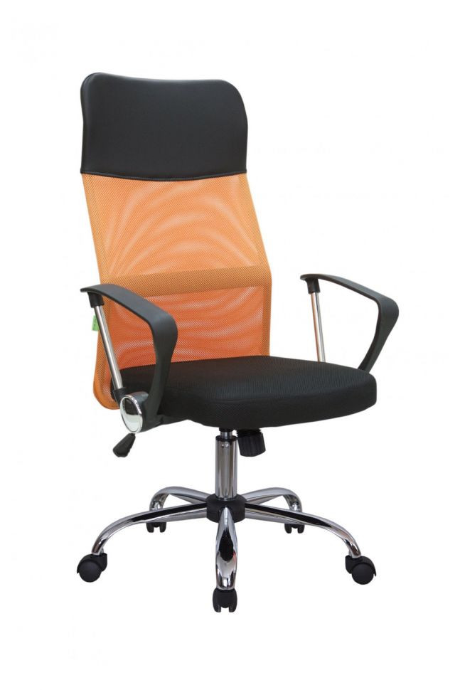 Кресло Smart RCH 8074 Чёрная ткань/Оранжевая сетка (DW-05)