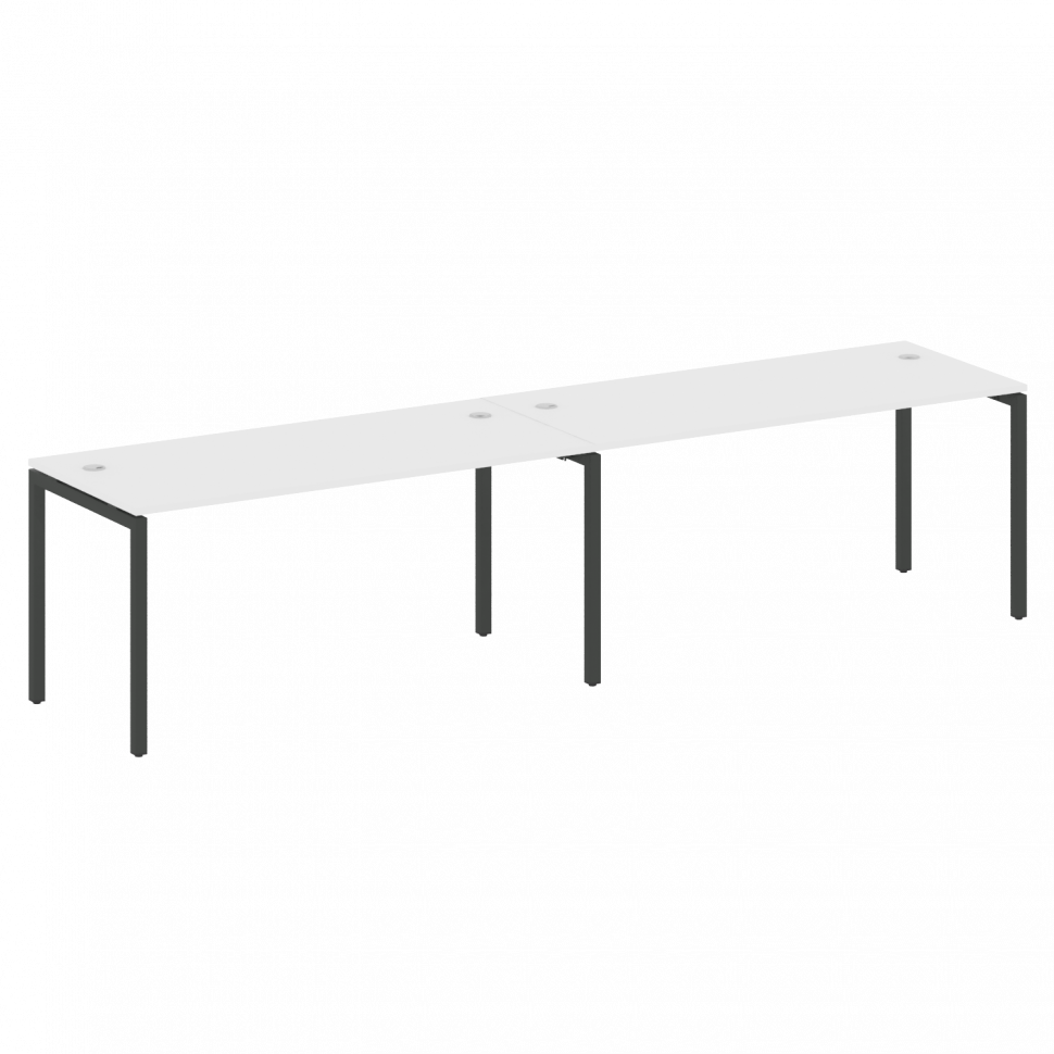 Metal System Quattro Рабочая станция на 2 места на П-образном м/к 40БП.СМ-2.4 Белый/Металл Антрацит