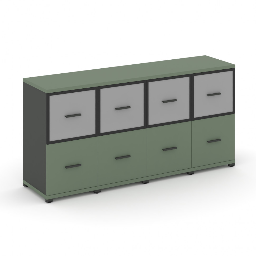 Concept Шкаф 4 узкие секции, 2 ниши CN.STU-242 RMB A Кобо/Антрацит/Металл Антрацит/Сатин 1668*420*81