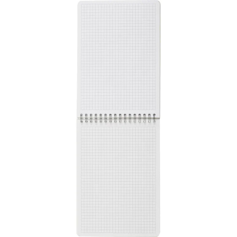 Блокнот 80л,клетка,А5 Flora 1,пласт.обл,серебр.спираль