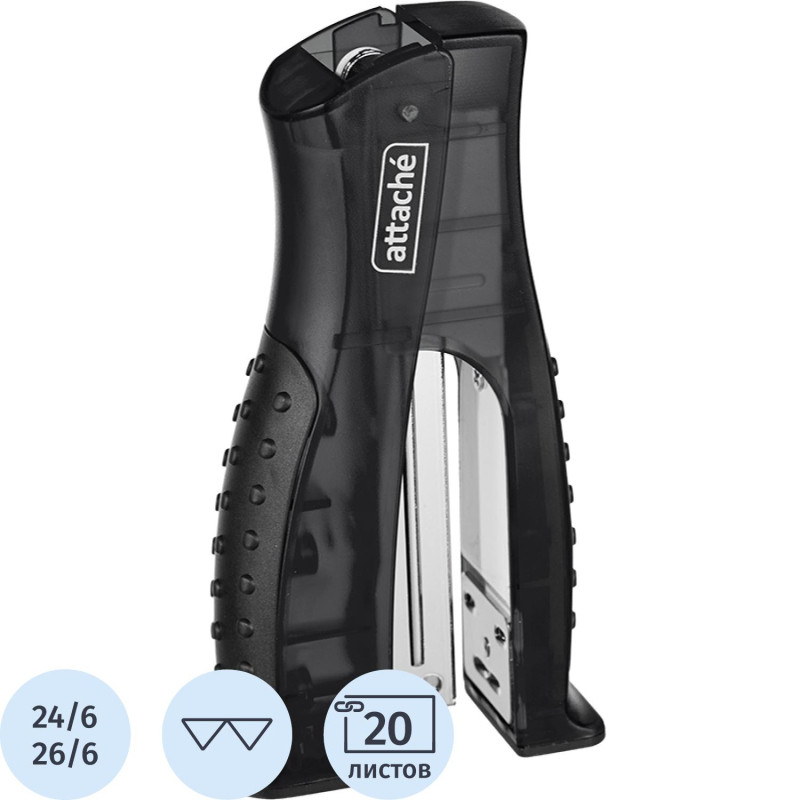 Степлер ATTACHE 8918 (№24/6&amp;26/6) до 20 лист. вертикальный черный