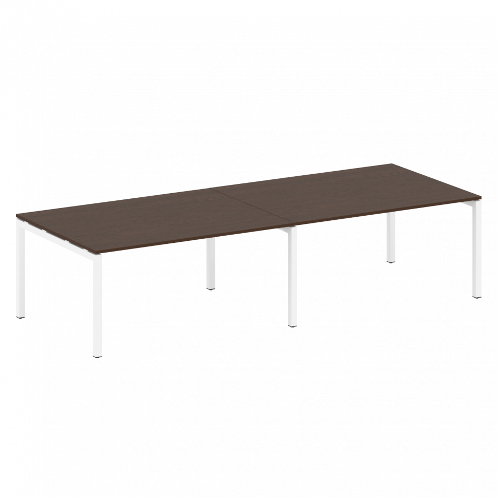 Metal System Quattro Переговорный стол (2 столешницы) на П-образном м/к 50БП.ПРГ-2.4 Венге Цаво/Мета