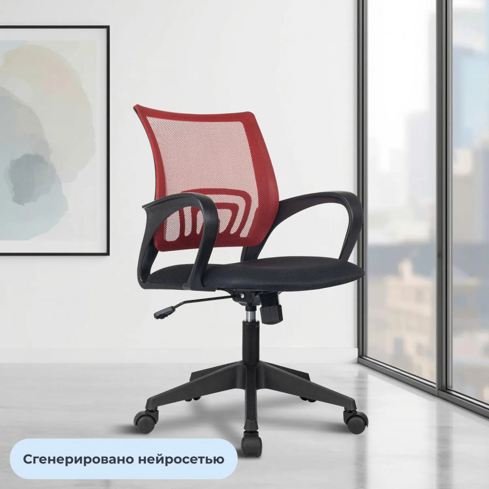 Кресло БР Комус Мебель EСhair 396 сетка/ткань,красный/черный,пластик