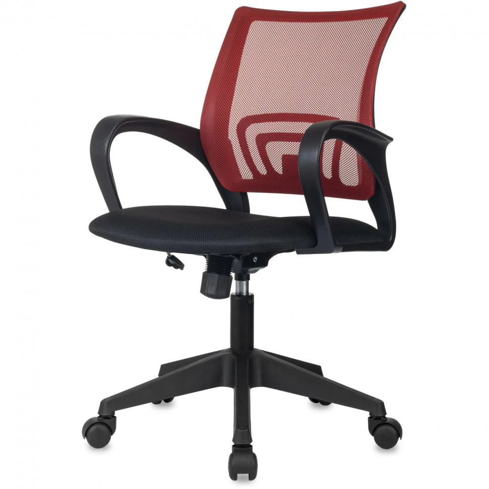 Кресло БР Комус Мебель EСhair 396 сетка/ткань,красный/черный,пластик