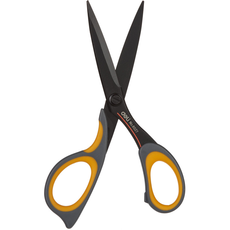 Ножницы Deli 175мм,прорезиненные ручки,лезвия из нержавеющей стали,блистер