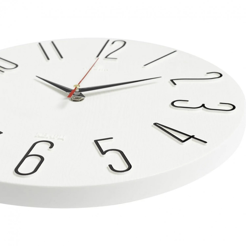 Часы настенные d=30см, корпус  белый+черный Классика арт.3010-001