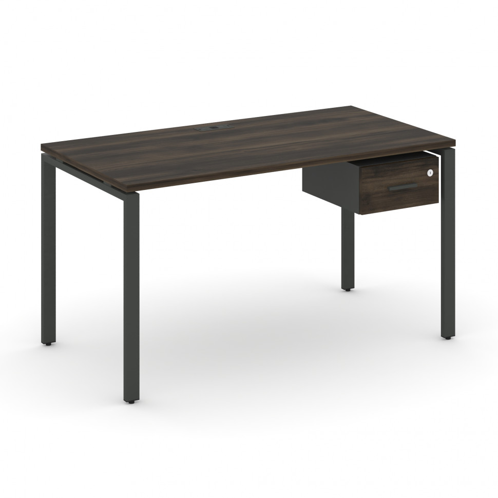 Concept Стол рабочий с подвесной тумбой с одним ящ. CN.SP-111 A Дуб Мали/Антрацит/Металл Антрацит 13