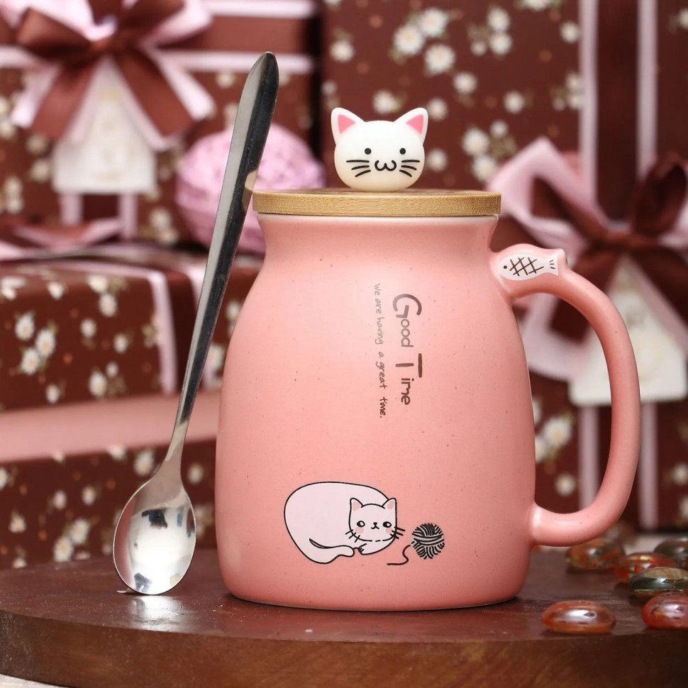 Кружка Котик с клубком №2  роз Эврика арт.99289