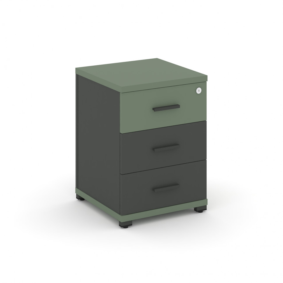 Concept Тумба опорная/приставная 3 ящ. CN.TUO-001 A Кобо/Антрацит/Металл Антрацит 420*420*583