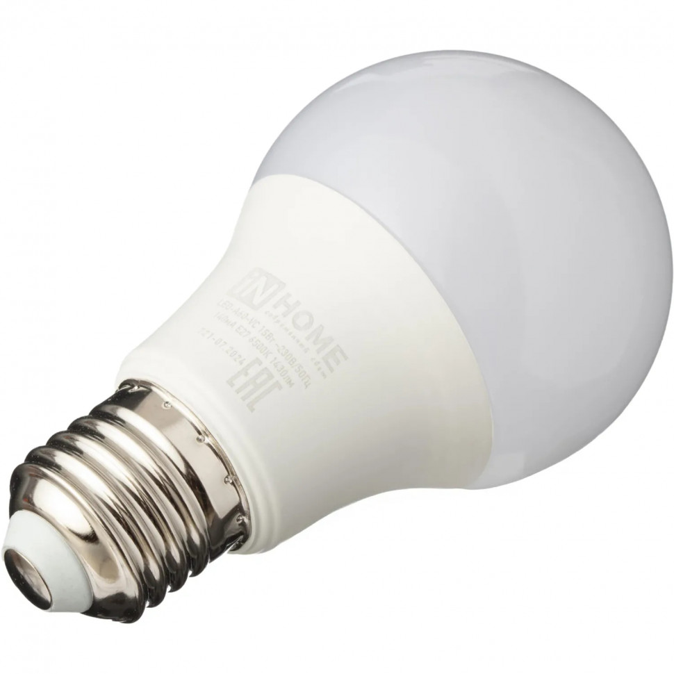 Лампа светодиодная LED-A60-VC 15Вт 230В Е27 6500К IN HOME