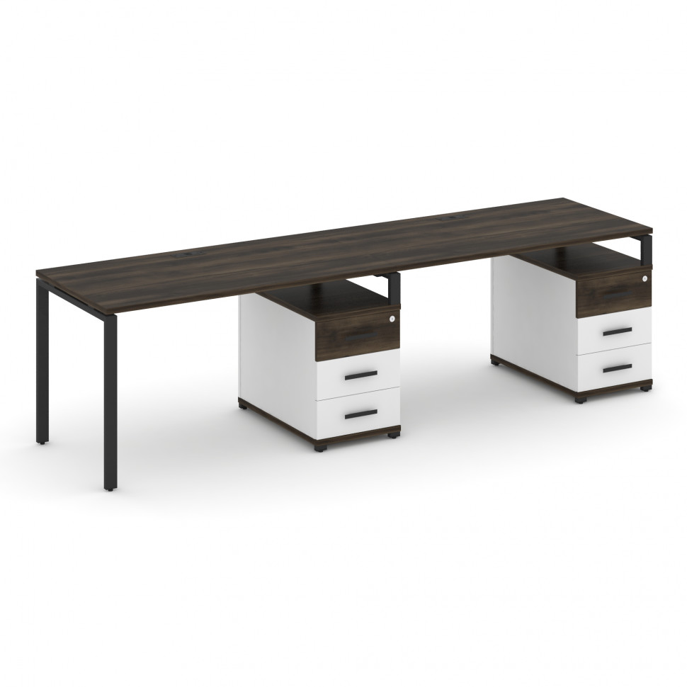 Concept Рабочая станция 2 места с 2 опорными тумбами CN.ORS-311 B Дуб Мали/Белый Бриллиант/Металл Че Concept Рабочая станция 2 места с 2 опорными тумбами CN.ORS-311 B Дуб Мали/Белый Бриллиант/Металл Че