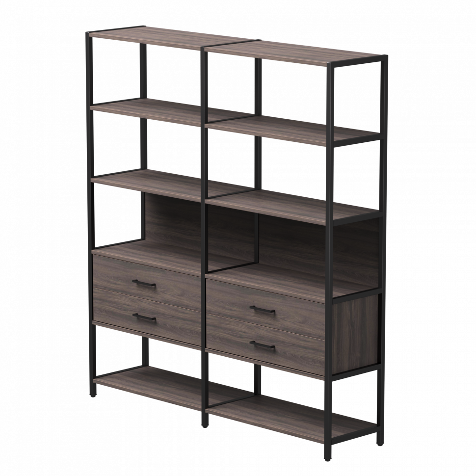 Набор стеллажных систем №7 Everprof EVO (ЭВО) 1635x385x1840 Дуб Пасадена/Черный