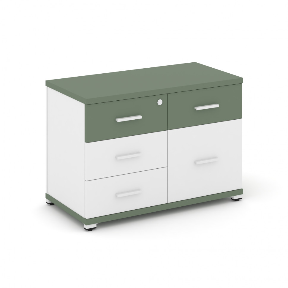 Concept Тумба приставная широкая 4 ящ.+1 распаш. фасад CN.TSP-010 W Кобо/Белый Бриллиант/Металл Белы Concept Тумба приставная широкая 4 ящ.+1 распаш. фасад CN.TSP-010 W Кобо/Белый Бриллиант/Металл Белы