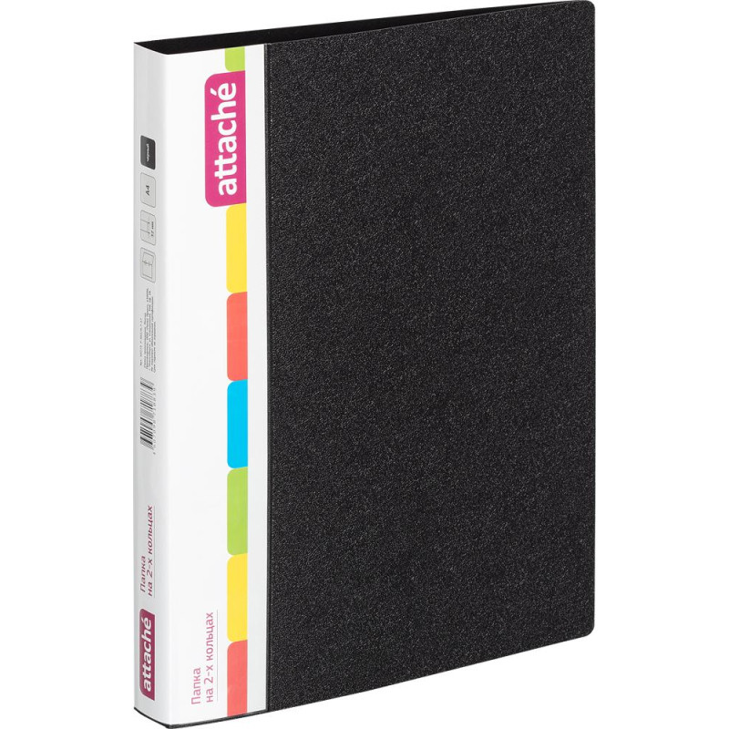 Папка на 2-х кольцах пласт. 17/32мм А4 ATTACHE F502/07 черная Р