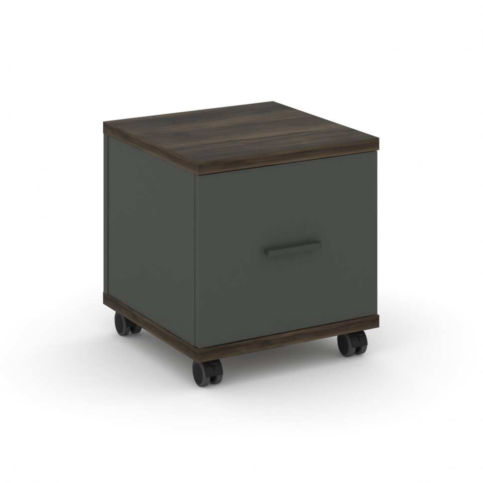 Concept Тумба мобильная 1 распаш. фасад CN.TUM-007 A Дуб Мали/Антрацит/Металл Антрацит 420*420*448