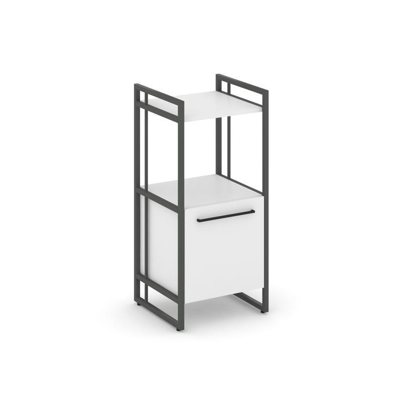 Rift Шкаф 2 ниши узкий RF.SU-22 (R) Белый Бриллиант/Металл Антрацит/Черный Ручки 420*396*924