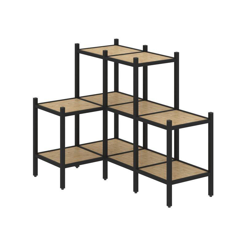 Loft Угловой внутренний стеллаж VR.L-37 Тиквуд Светлый/Металл Черный 862*1278*1047