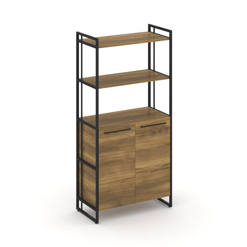 Rift Шкаф 4 ниши широкий RF.SS-44 Сандал Янтарный/Металл Черный/Черный Ручки 798*396*1648