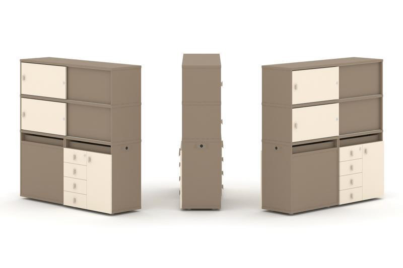 Estetica Набор №25. Тумба двойная+высокая надставка ES.NB.2V-25 Латте/Сатин 1500*410*1520 Estetica Набор №25. Тумба двойная+высокая надставка ES.NB.2V-25 Латте/Сатин 1500*410*1520