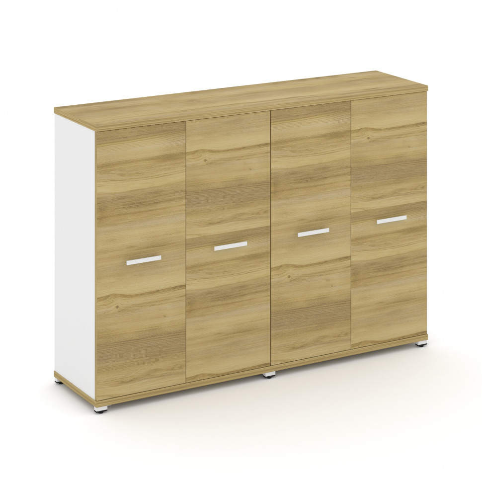 Concept Шкаф 2 широкие секции, 3 ниши CN.STS-326 W Дуб Винченцо/Белый Бриллиант/Металл Белый 1668*42