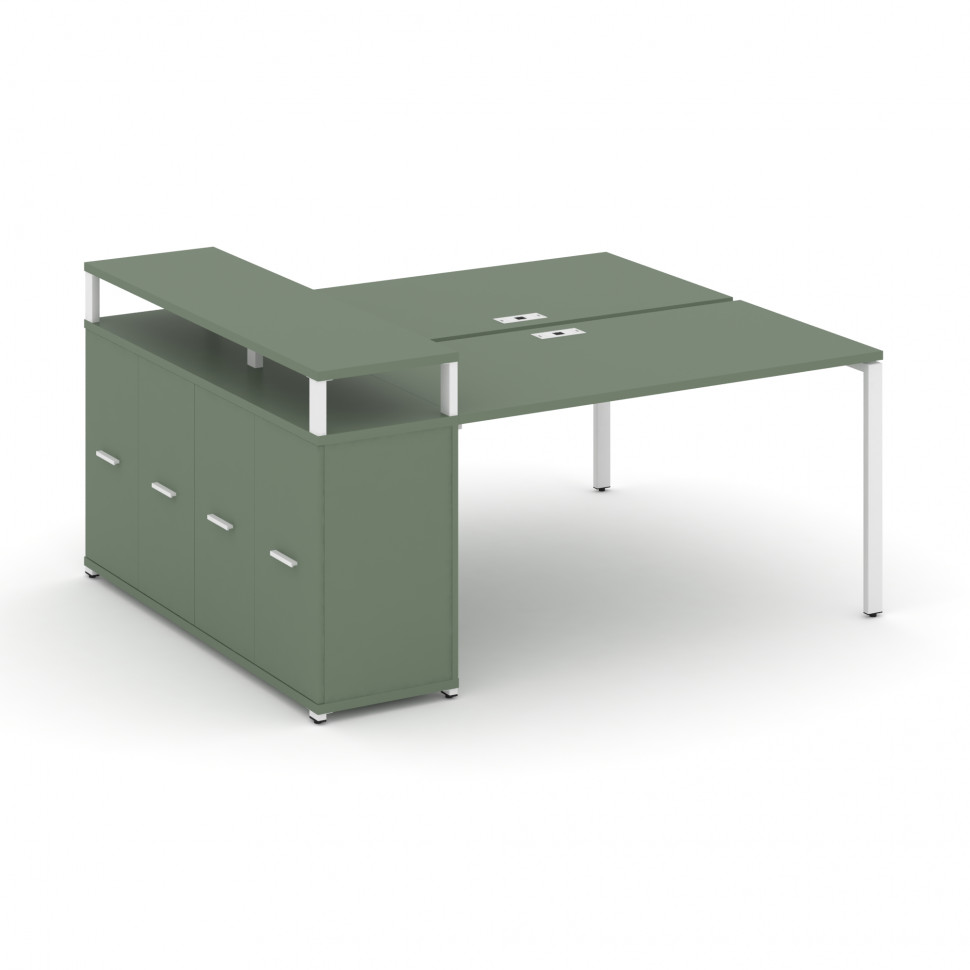 Concept Рабочая станция с опорным распаш. шкафом с верх. горизонтом  CN.DRS-223 W Кобо/Металл Белый