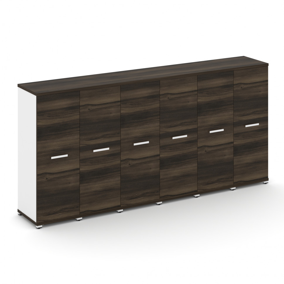 Concept Шкаф 6 узких секций, 3 ниши CN.STU-366 W Дуб Мали/Белый Бриллиант/Металл Белый 2500*420*1186