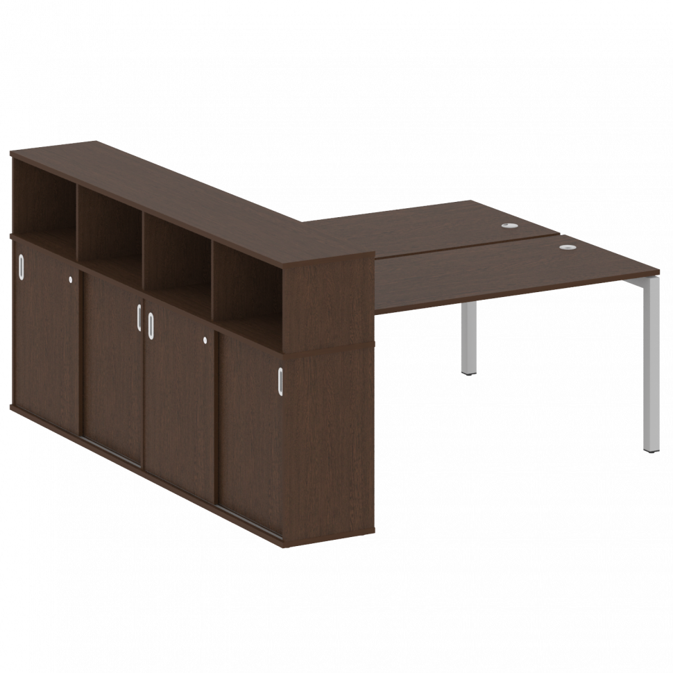 Metal System Quattro Рабочая станция с шкафом-купе на П-образном м/к 50БП.РС-СШК-4.4 Т Венге Цаво/Ме Metal System Quattro Рабочая станция с шкафом-купе на П-образном м/к 50БП.РС-СШК-4.4 Т Венге Цаво/Ме