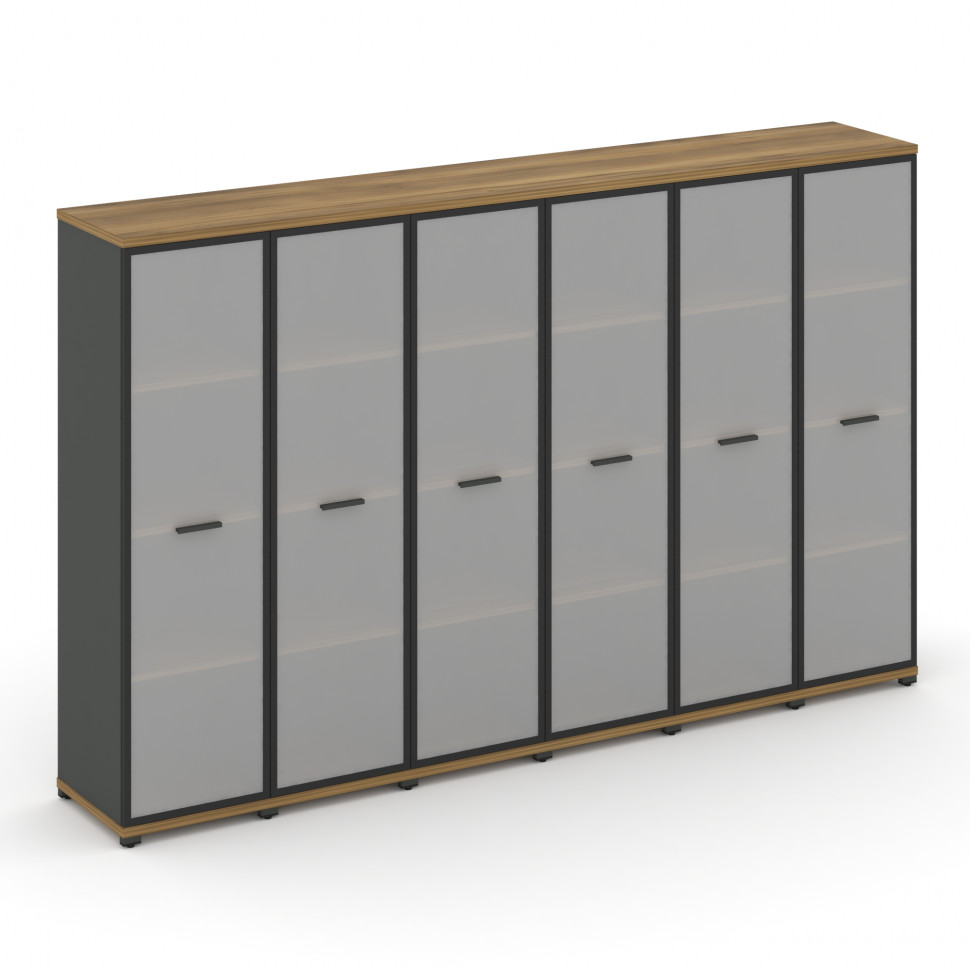 Concept Шкаф 6 узких секций, 4 ниши CN.STU-466 RMB A Сандал Янтарный/Антрацит/Металл Антрацит/Сатин