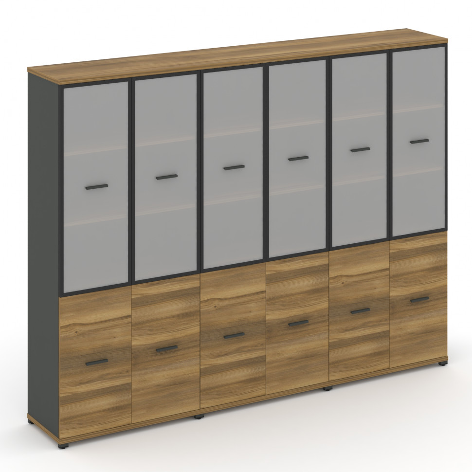 Concept Шкаф 3 широкие секции, 5 ниш CN.STS-532 RMB A Сандал Янтарный/Антрацит/Металл Антрацит/Сатин