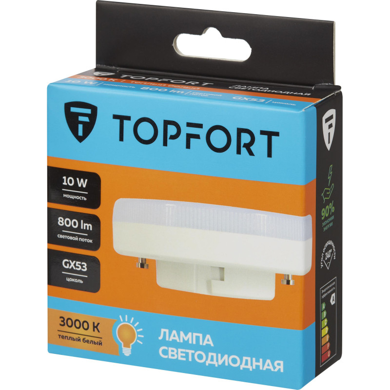 Лампа светодиодная Topfort GX53 10W 3000K