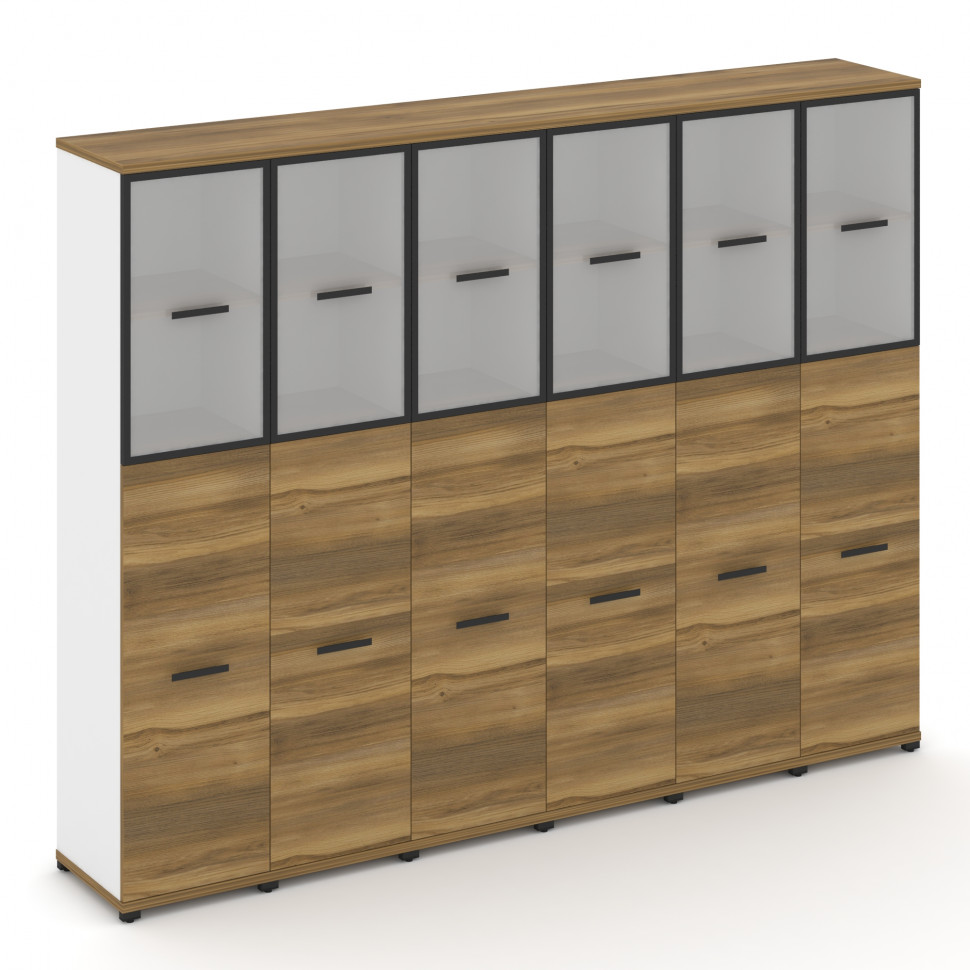 Concept Шкаф 6 узких секций, 5 ниш CN.STU-565 RMB B Сандал Янтарный/Белый Бриллиант/Металл Черный/Са