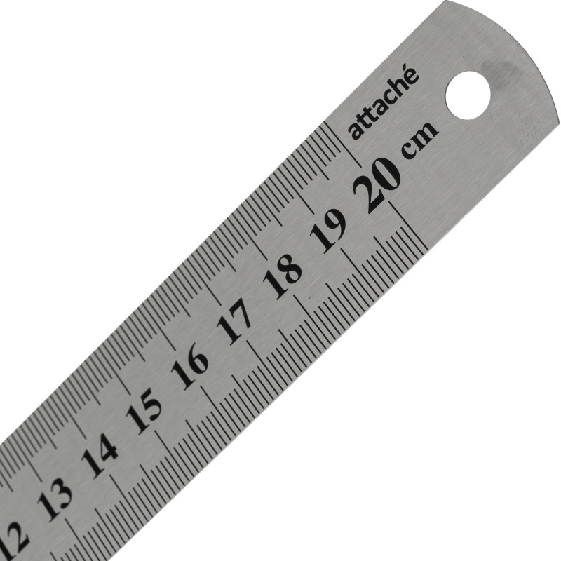 Линейка металлическая 20 см Attache