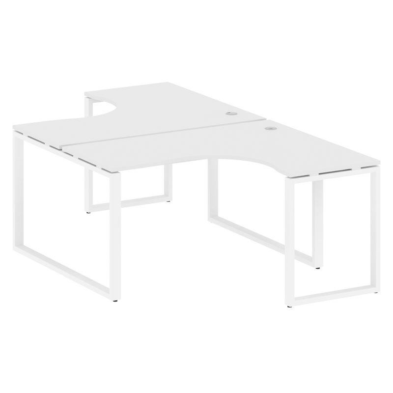 Metal System Рабочая станция криволинейная на О-образном м/к БО.РАС-СА-2.3 Белый/Металл Белый 1400*2