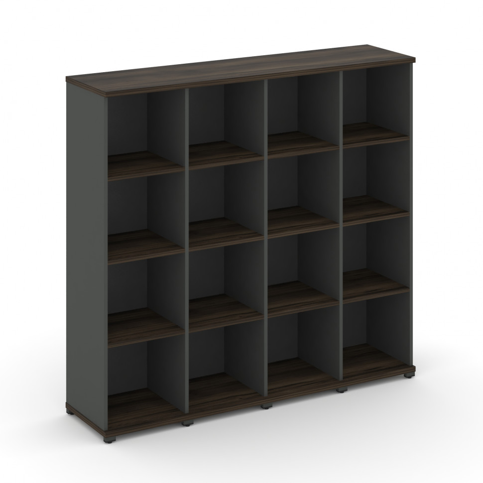 Concept Стеллаж 4 узкие секции, 4 ниши CN.STU-440 Дуб Мали/Антрацит/Металл Антрацит 1668*420*1554